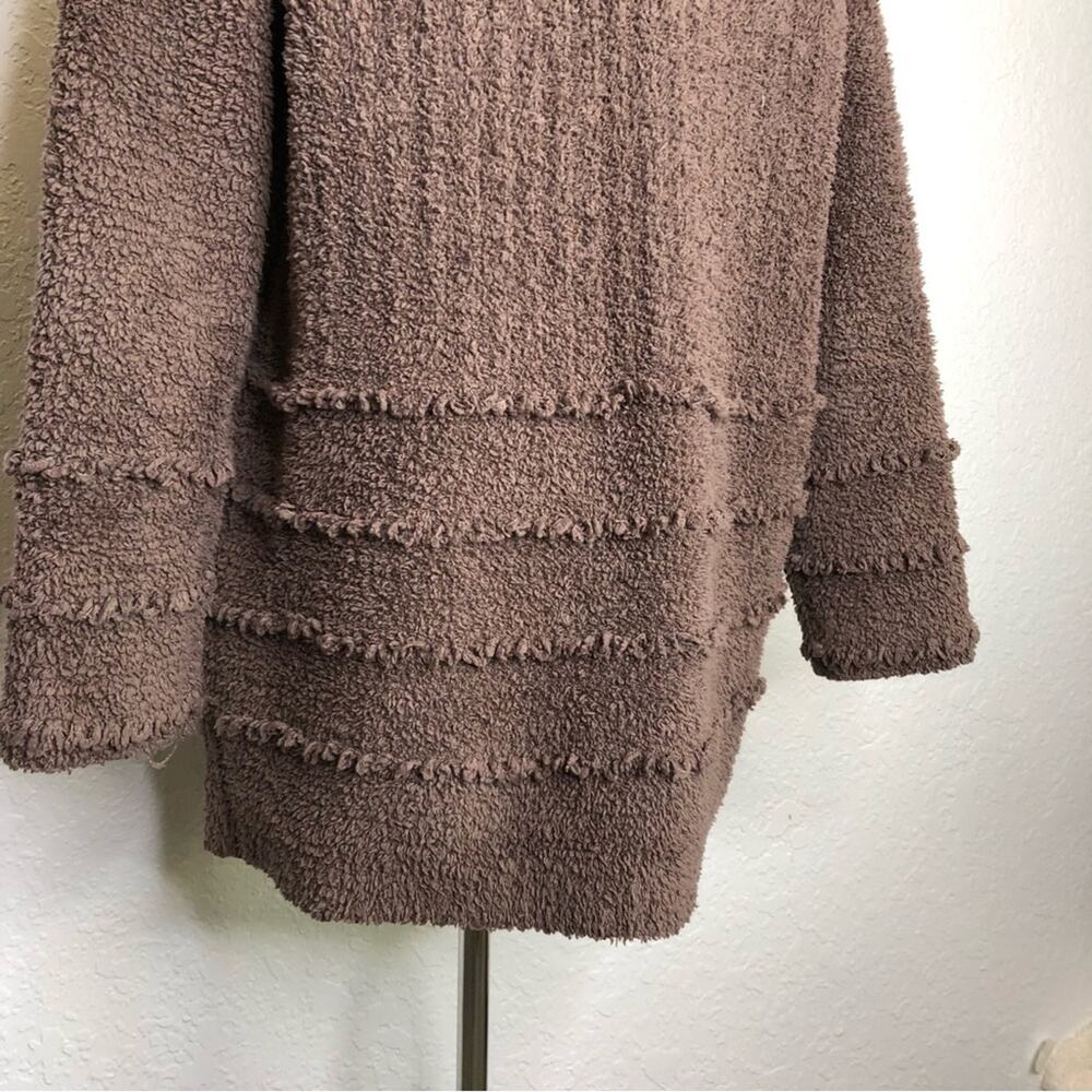 Barefoot Dreams mocha brown open front loop trim cardigan size Small - Picture 9 of 14